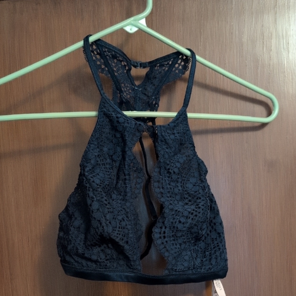 Lace Halter Bralette - Navy